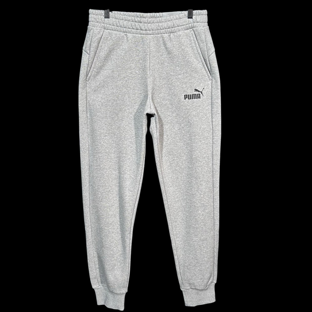 PUMA Men's Fleece Jogger Pants Size M‎ (30X31") Gray Regular Fit Soft Midweight